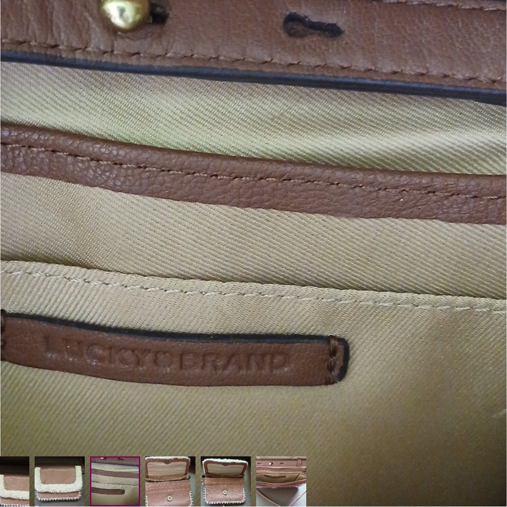 Lucky Brand Tan Crossbody Bag with Cream Trim - Picture 4 of 7